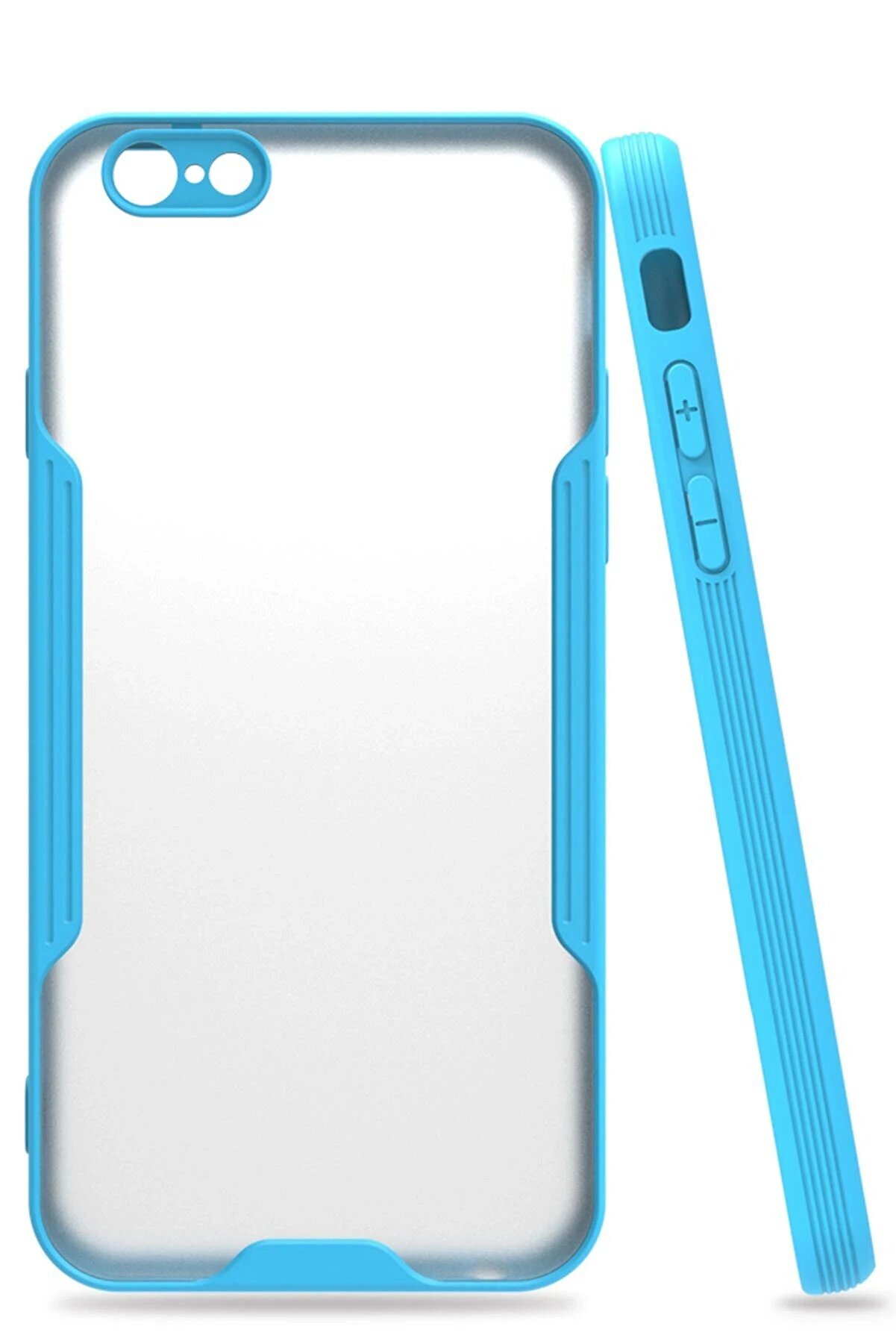 CepteToptan iPhone 6 Kılıf Platin Silikon - Mavi - DROPX8081-9645