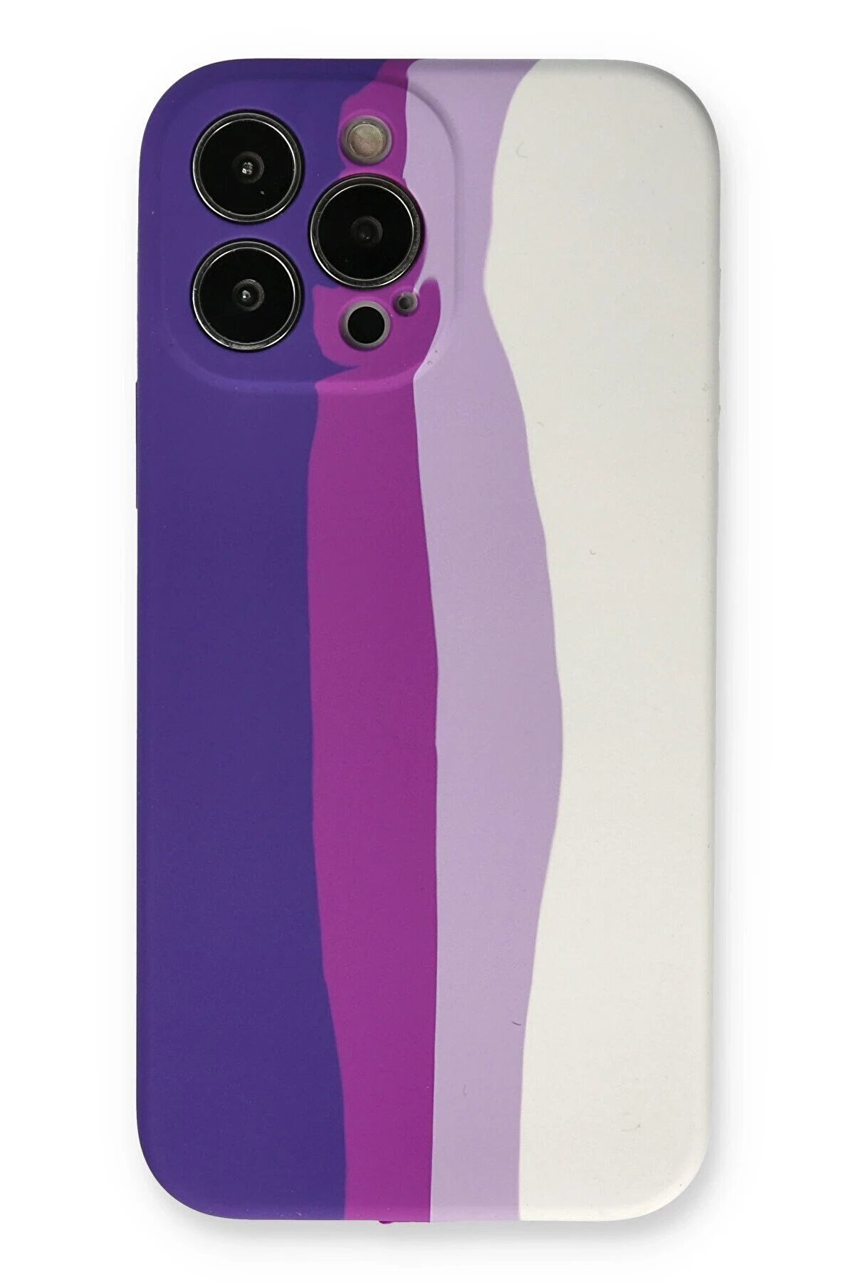 CepteToptan iPhone 13 Pro Kılıf Ebruli Lansman Silikon - Mor-Beyaz - NEO3589-2634
