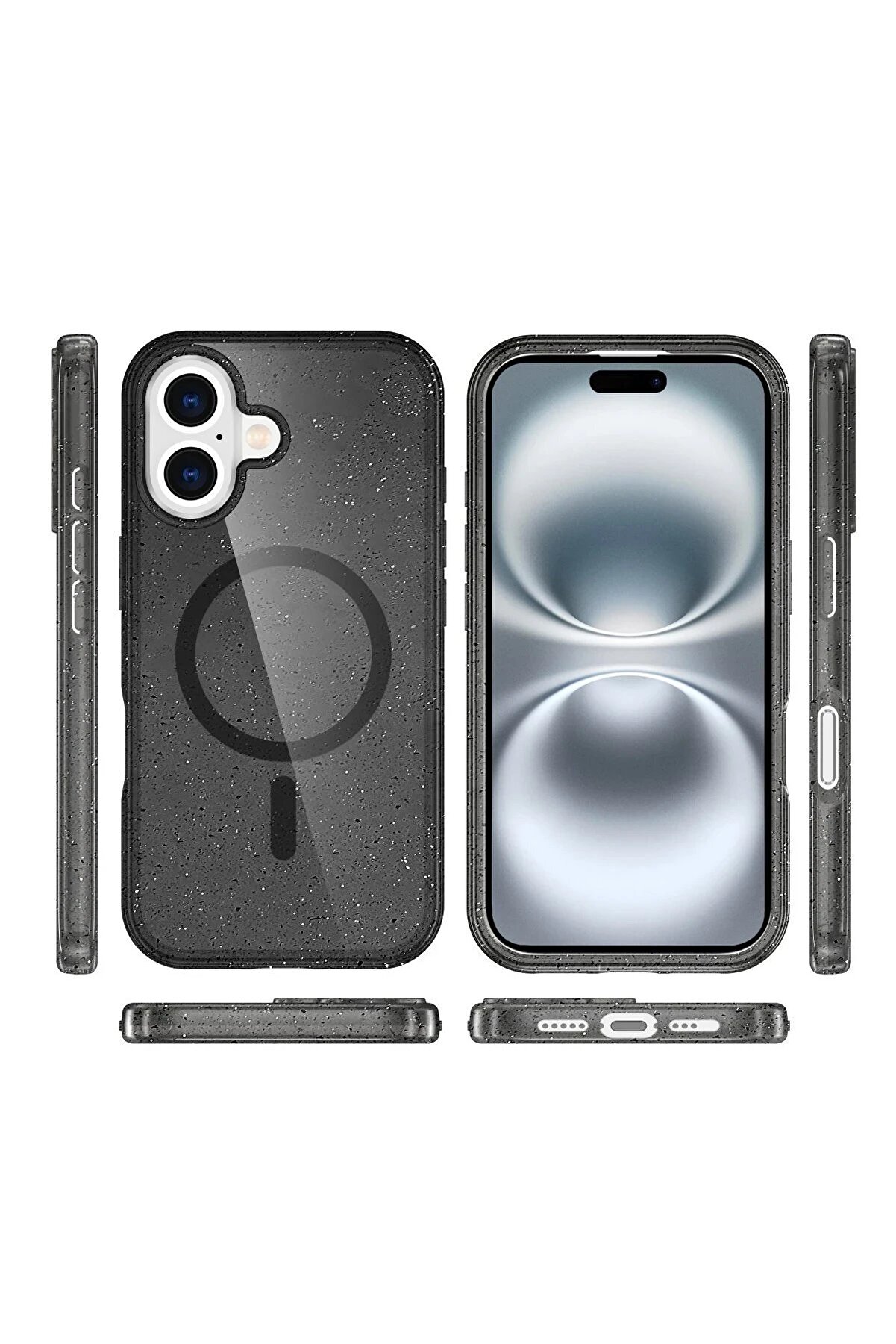 İphone 16 Plus Kılıf Glow Magsafe Kapak - Si̇yah - Dropx9444-7930