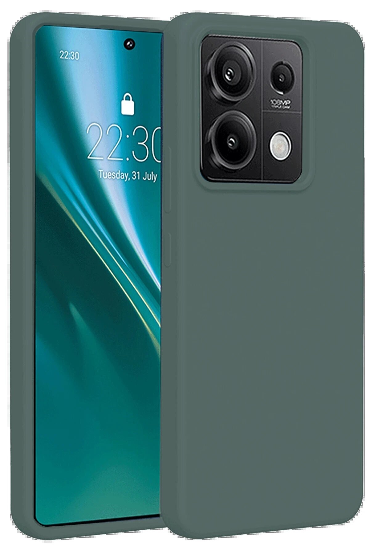 CepteToptan Xiaomi Redmi Note 13 Pro 4G Kılıf First Silikon - Koyu Yeşil - DROPX4020-5284