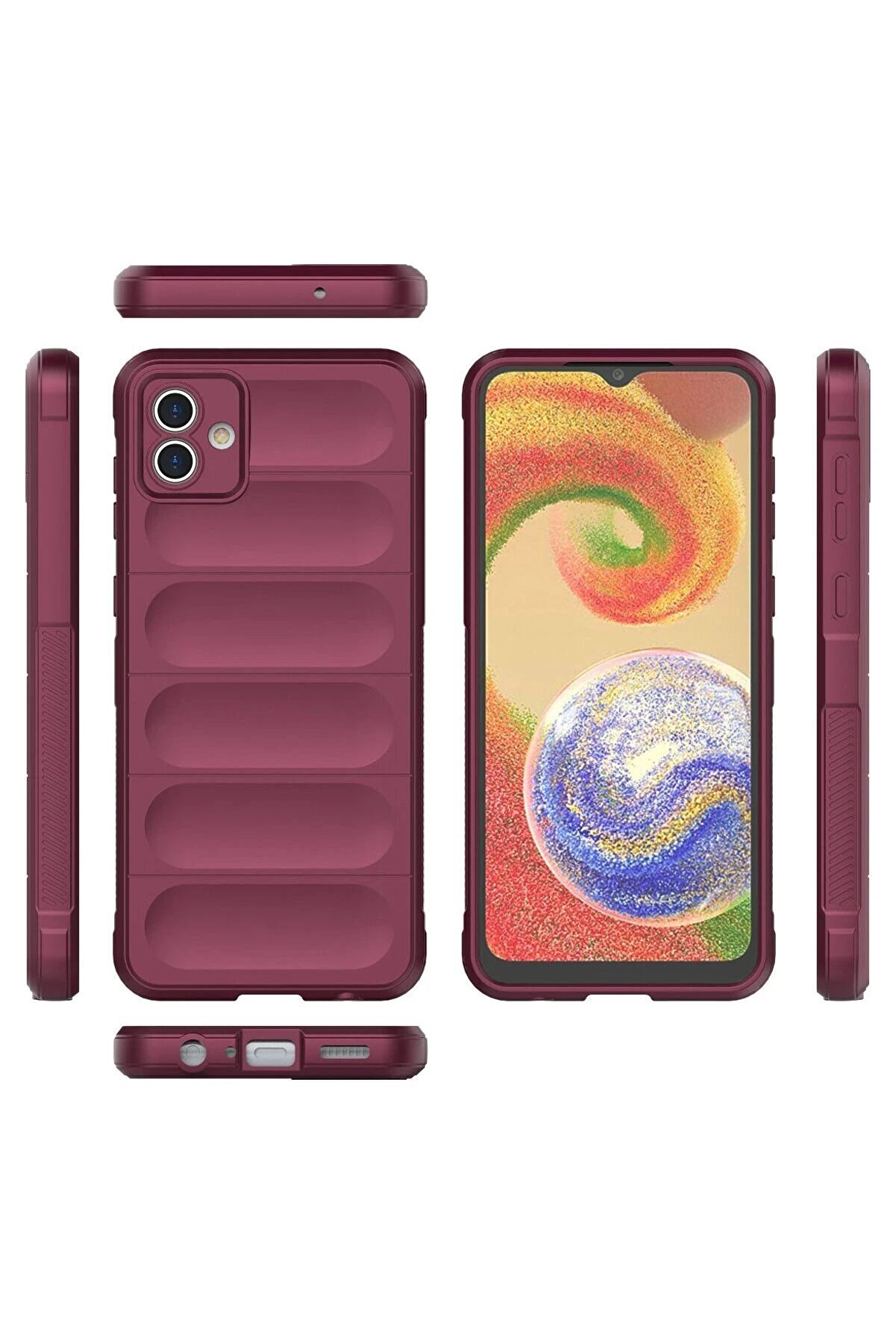 Samsung Galaxy A04E Kılıf Opti̇mum Si̇li̇kon - Bordo - Dropx4719-7756