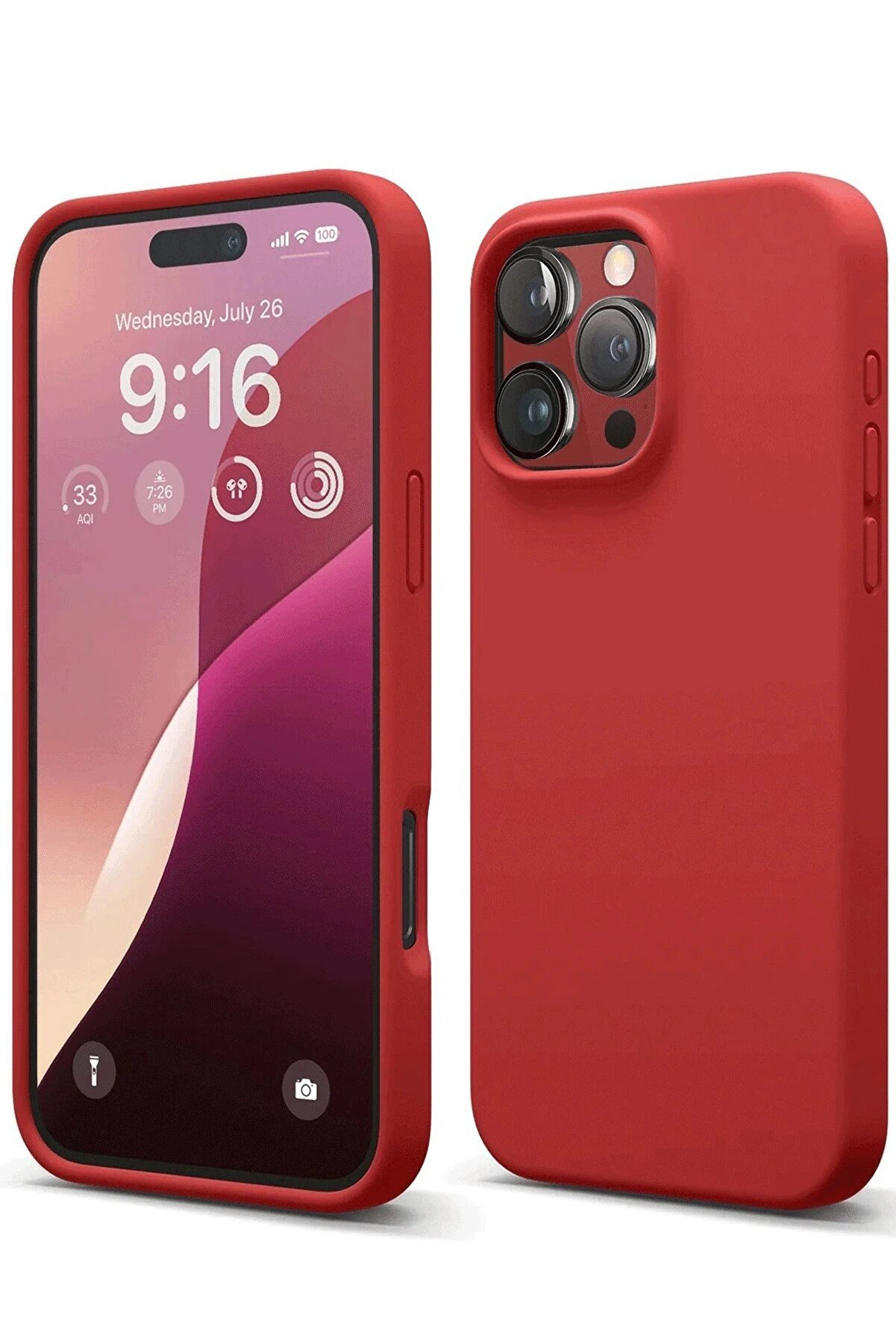 CepteToptan iPhone 16 Pro Max Kılıf First Silikon - Kırmızı - DROPX1682-2819