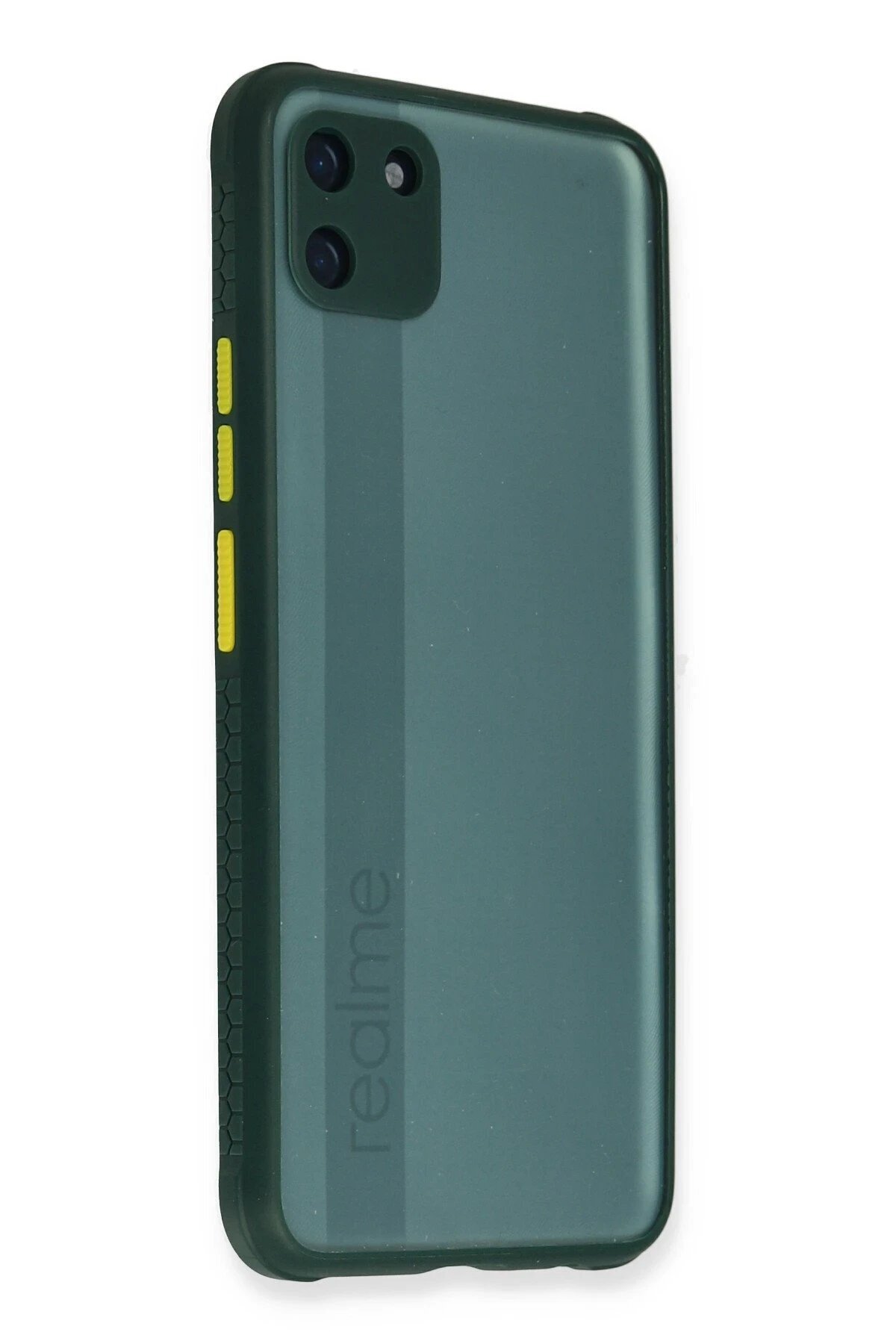 CepteToptan Realme C11 Kılıf Miami Şeffaf Silikon - Koyu Yeşil - DROPX3929-5564