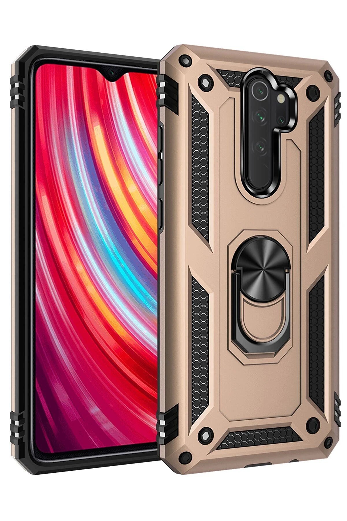 CepteToptan Xiaomi Redmi Note 8 Pro Kılıf Sofya Y&uuml;z&uuml;kl&uuml; Silikon Kapak - Gold - DROPX5968-5290