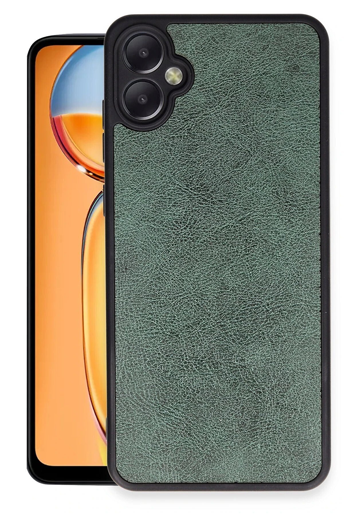 CepteToptan Samsung Galaxy A05 Kılıf Aras Deri Kapak - Koyu Yeşil - DROPX2302-7389