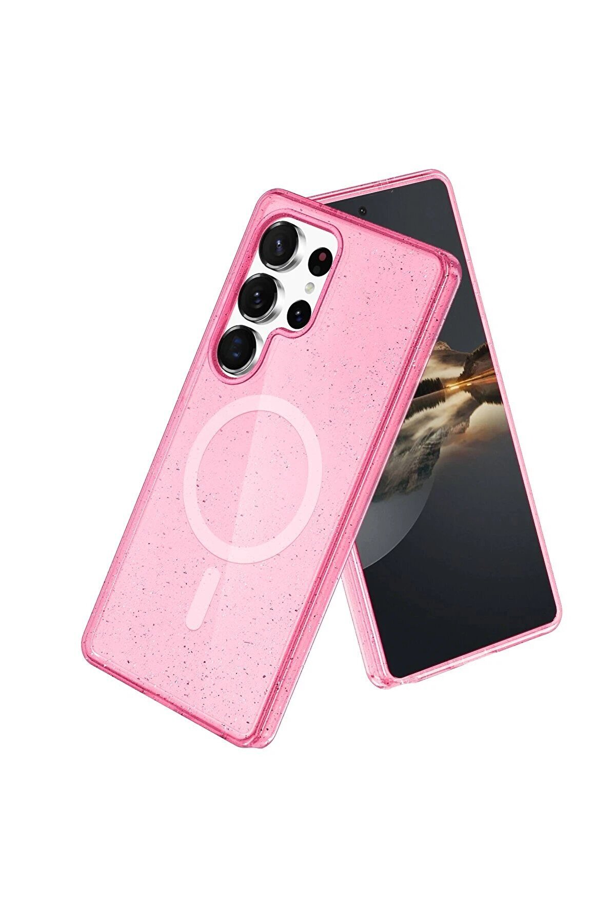 Samsung Galaxy S23 Ultra Kılıf Glow Magsafe Kapak - Pembe - Dropx4032-8600