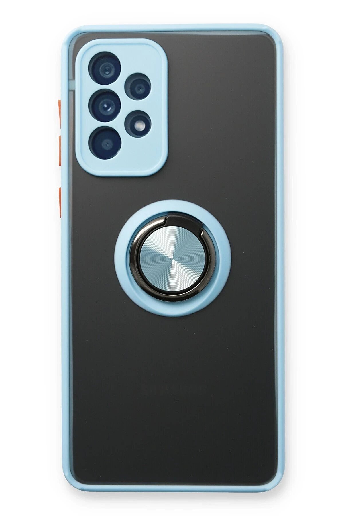 CepteToptan Samsung Galaxy A13 4G Kılıf Montreal Yüzüklü Silikon Kapak - Buz Mavi - DROPX1652-7769