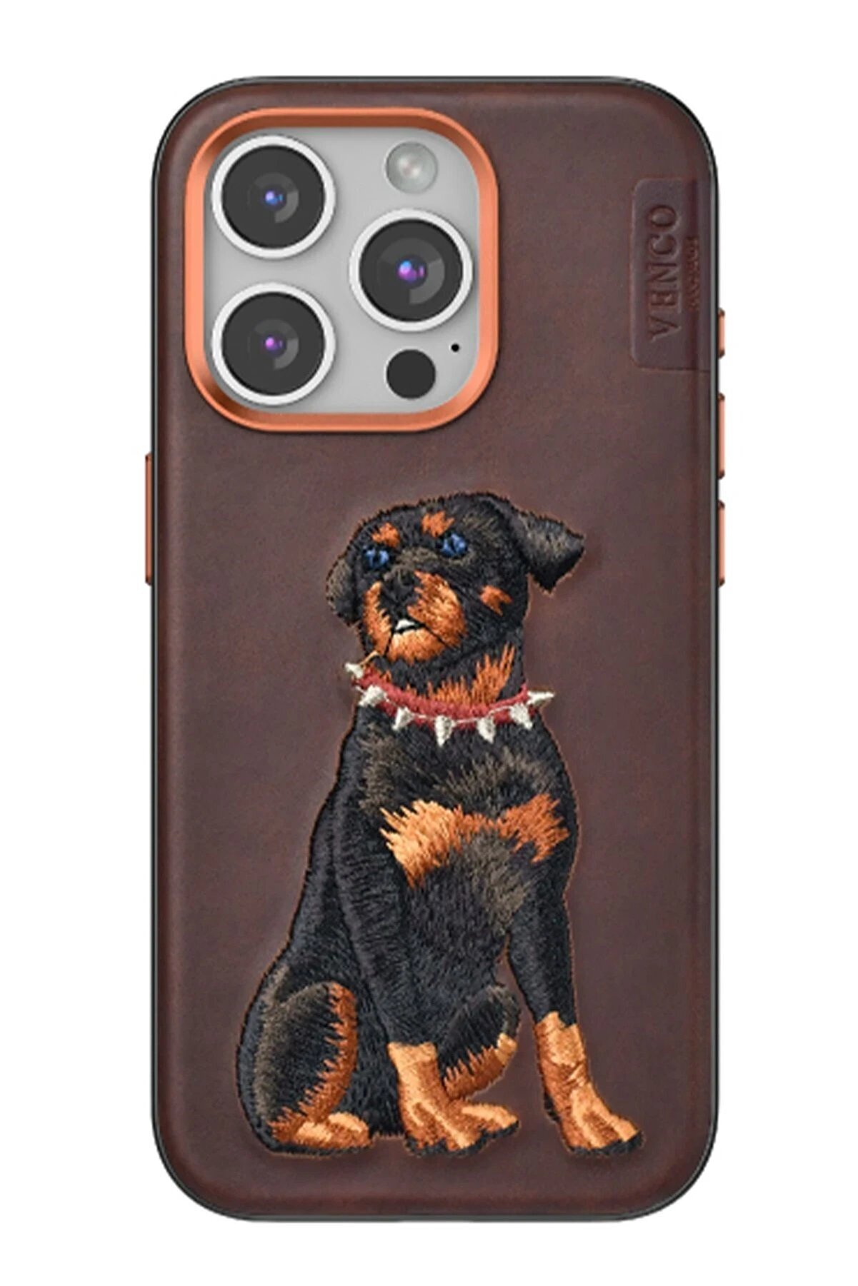 CepteToptan iPhone 15 Pro Perma Desenli Kapak - Koyu Kahve - DROPX6815-8709