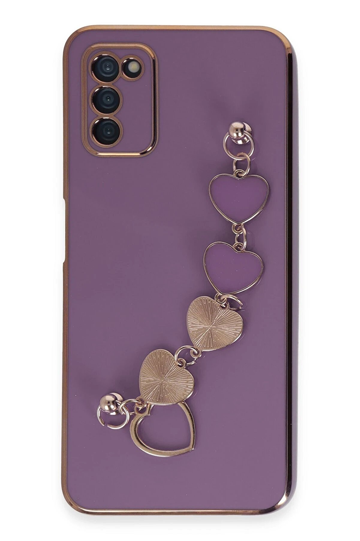 CepteToptan Samsung Galaxy A03S Kılıf Esila Silikon - Mor - DROPX9292-7687