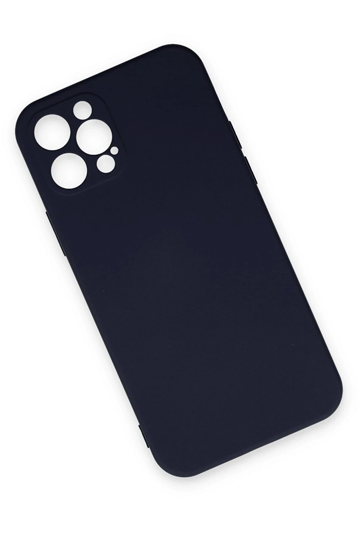 İphone 12 Pro Max Kılıf Nano İ&ccedil;i̇ Kadi̇fe Si̇li̇kon - Laci̇vert - Dropx6824-8367