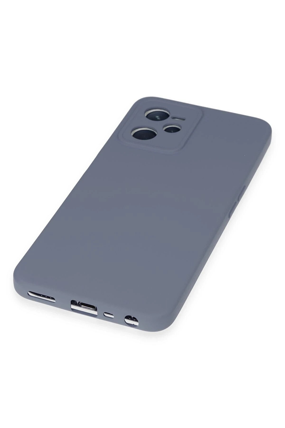 Realme C35 Kılıf Nano İçi̇ Kadi̇fe Si̇li̇kon - Gri̇ - Dropx1154-4949