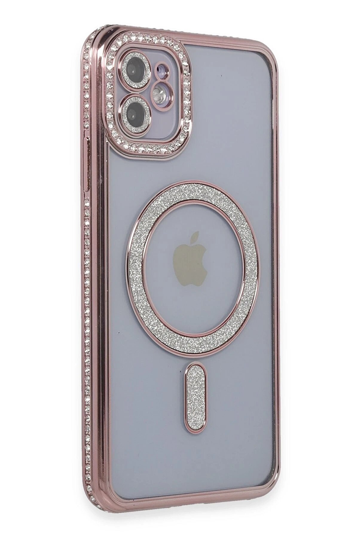 CepteToptan iPhone 11 Kılıf Joke Simli Magneticsafe Kılıf - Pembe - NEO7922-8753