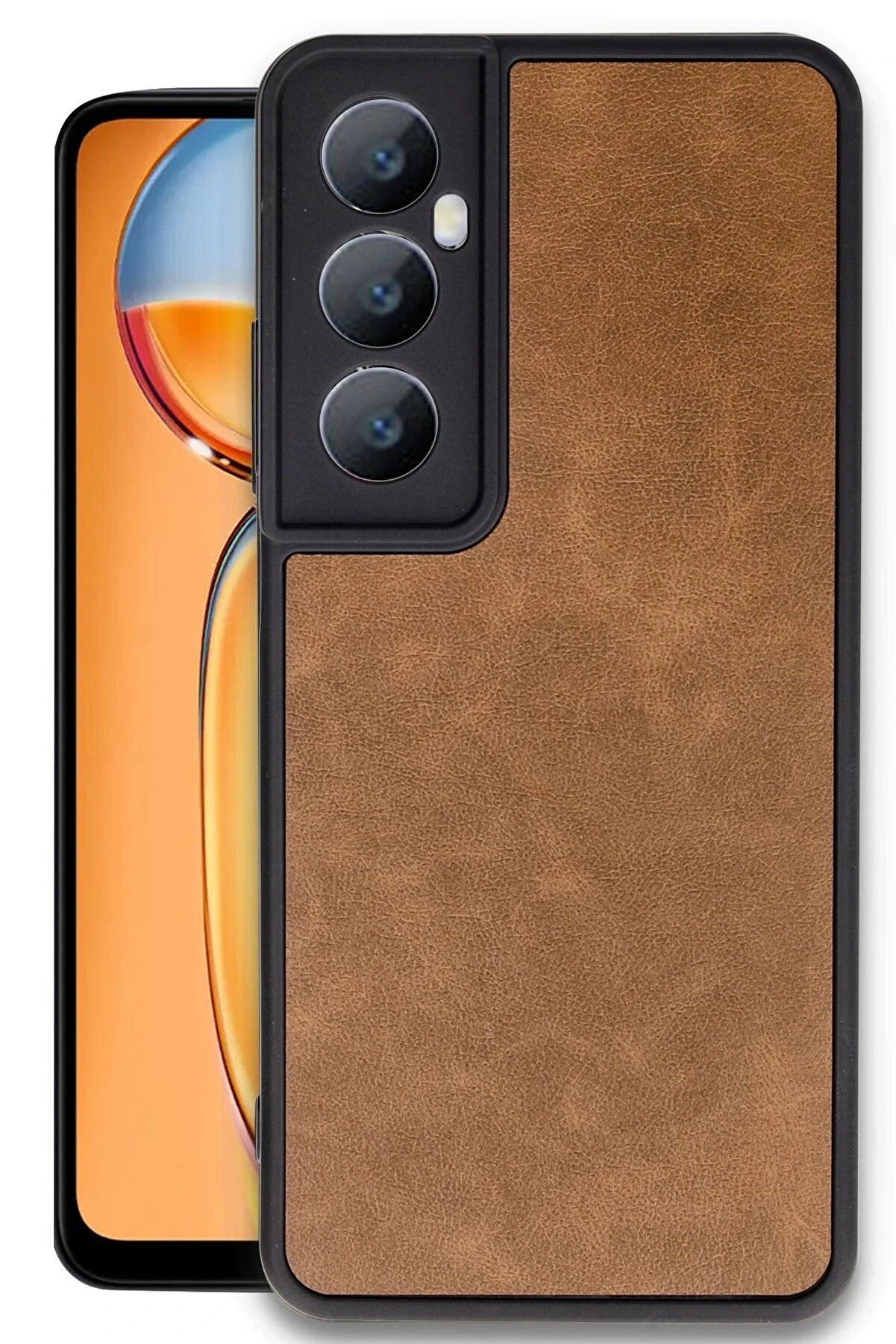 CepteToptan Realme C65 Kılıf Aras Deri Kapak - Taba - DROPX7894-9219