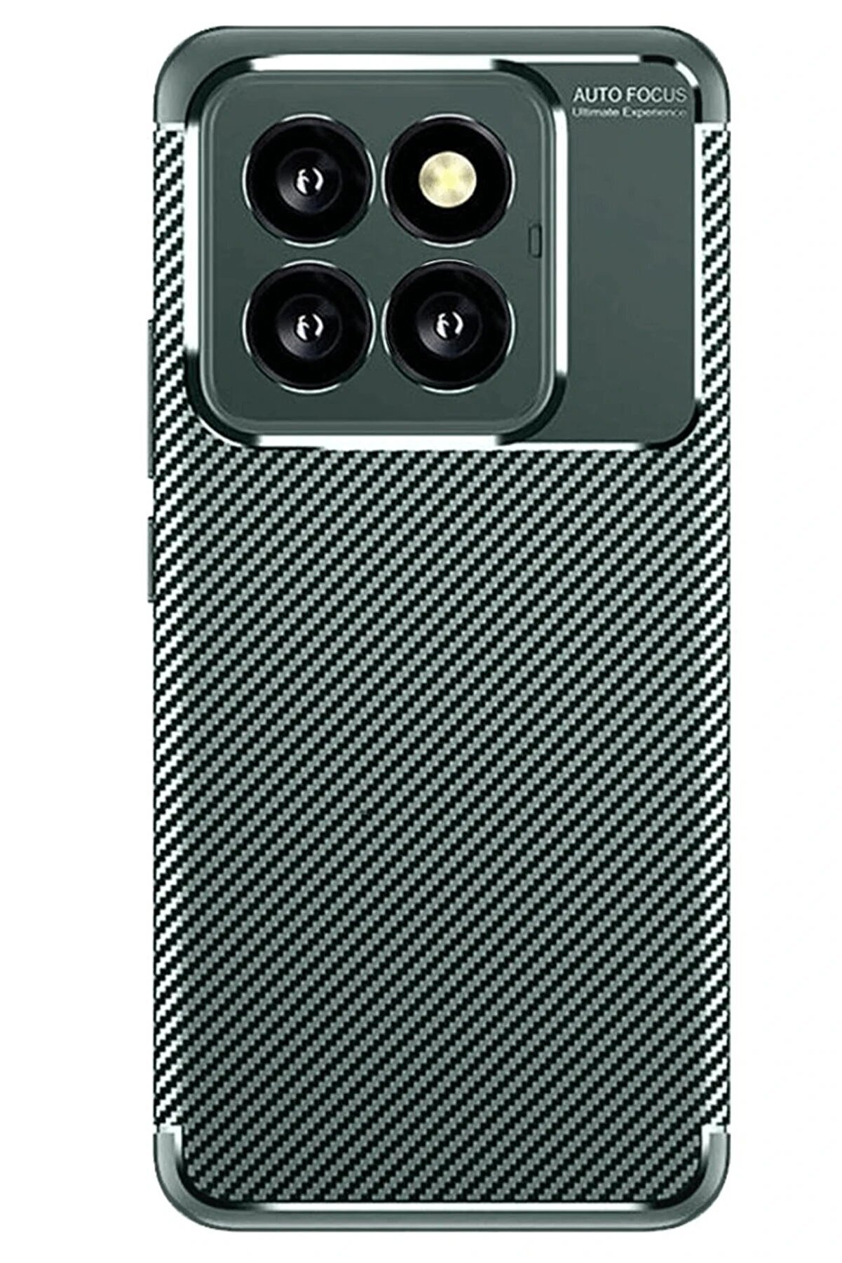 CepteToptan Xiaomi Mi 14T Pro Kılıf Auto Focus Karbon Kapak - Koyu Yeşil - DROPX8883-5753