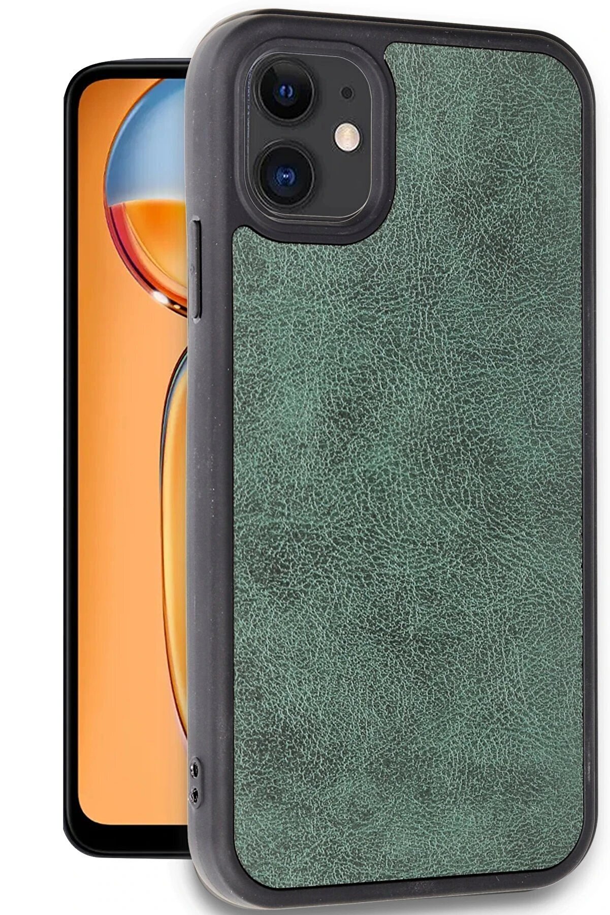 İphone 11 Kılıf Aras Deri̇ Kapak - Koyu Yeşi̇l - Dropx6331-2564