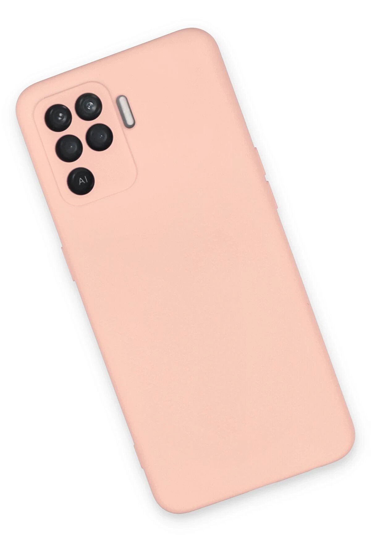 Oppo Reno 5 Li̇te Kılıf Nano İçi̇ Kadi̇fe Si̇li̇kon - Pudra - Dropx6351-2623