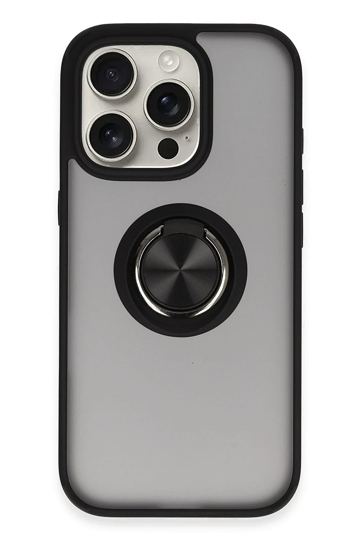 CepteToptan iPhone 16 Pro Kılıf Montreal Y&uuml;z&uuml;kl&uuml; Silikon Kapak - Siyah - DROPX2620-2030