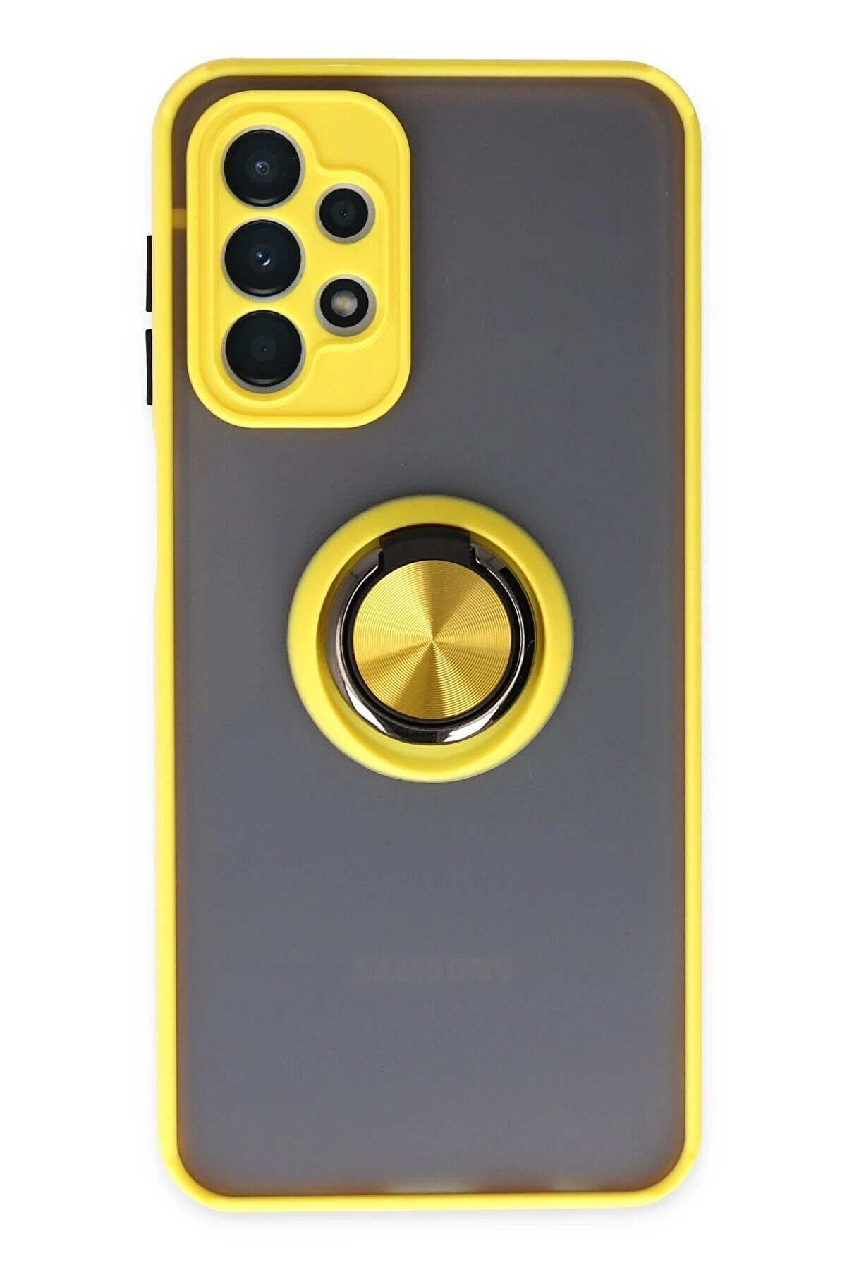 CepteToptan Samsung Galaxy A23 4G Kılıf Montreal Y&uuml;z&uuml;kl&uuml; Silikon Kapak - Sarı - DROPX6549-4120