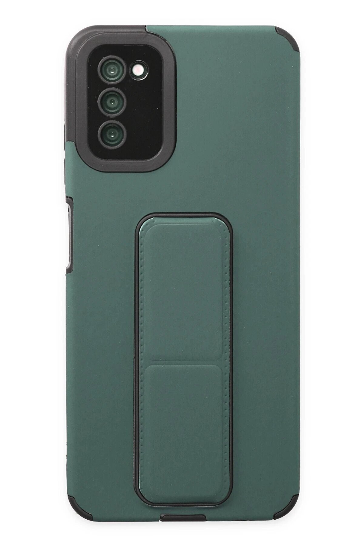 CepteToptan Samsung Galaxy A03S Kılıf Mega Standlı Silikon - Yeşil - DROPX9744-3689