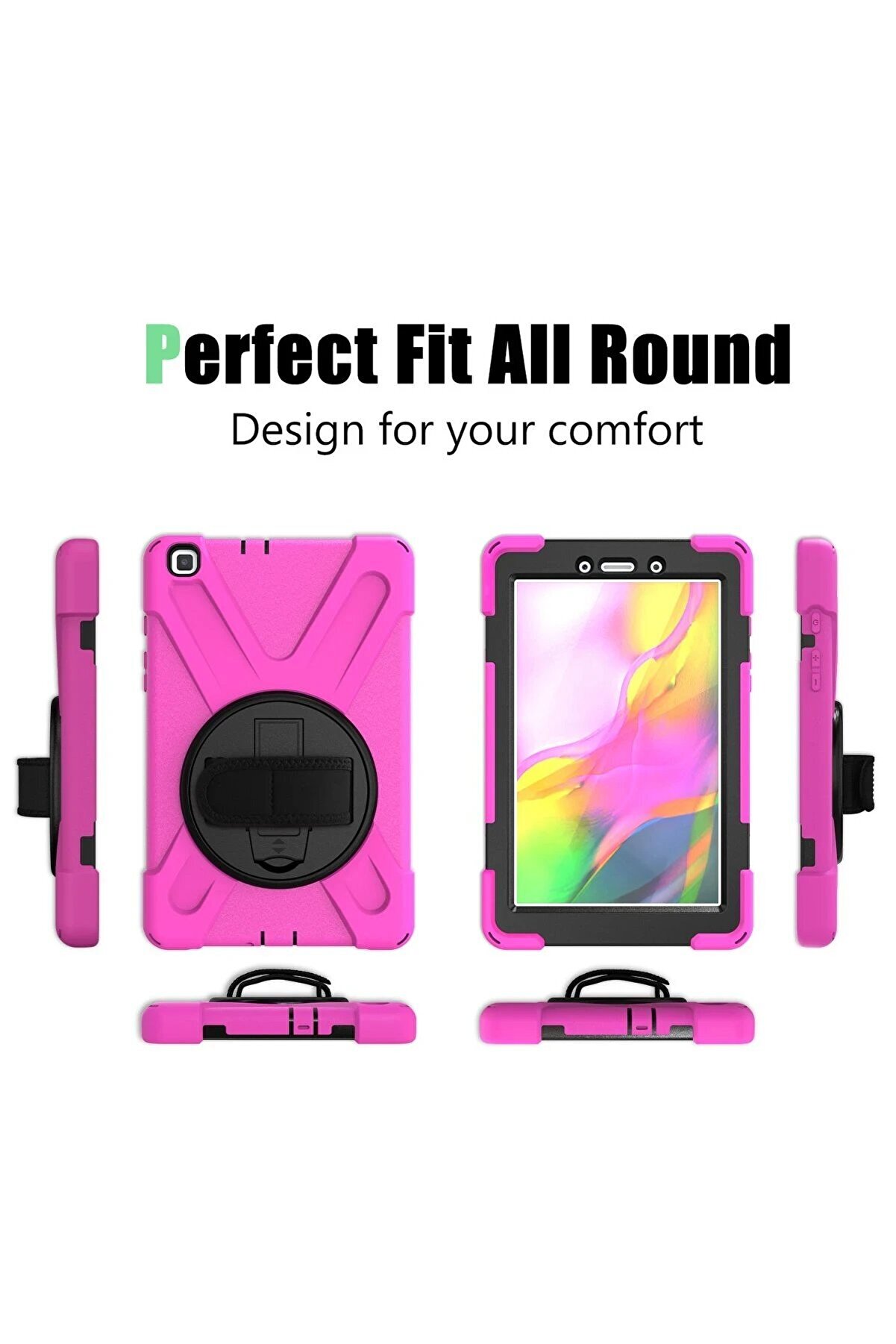 Samsung Galaxy T290 Tab A 8 Kılıf Amazi̇ng Tablet Kapak - Pembe - Dropx3263-6464