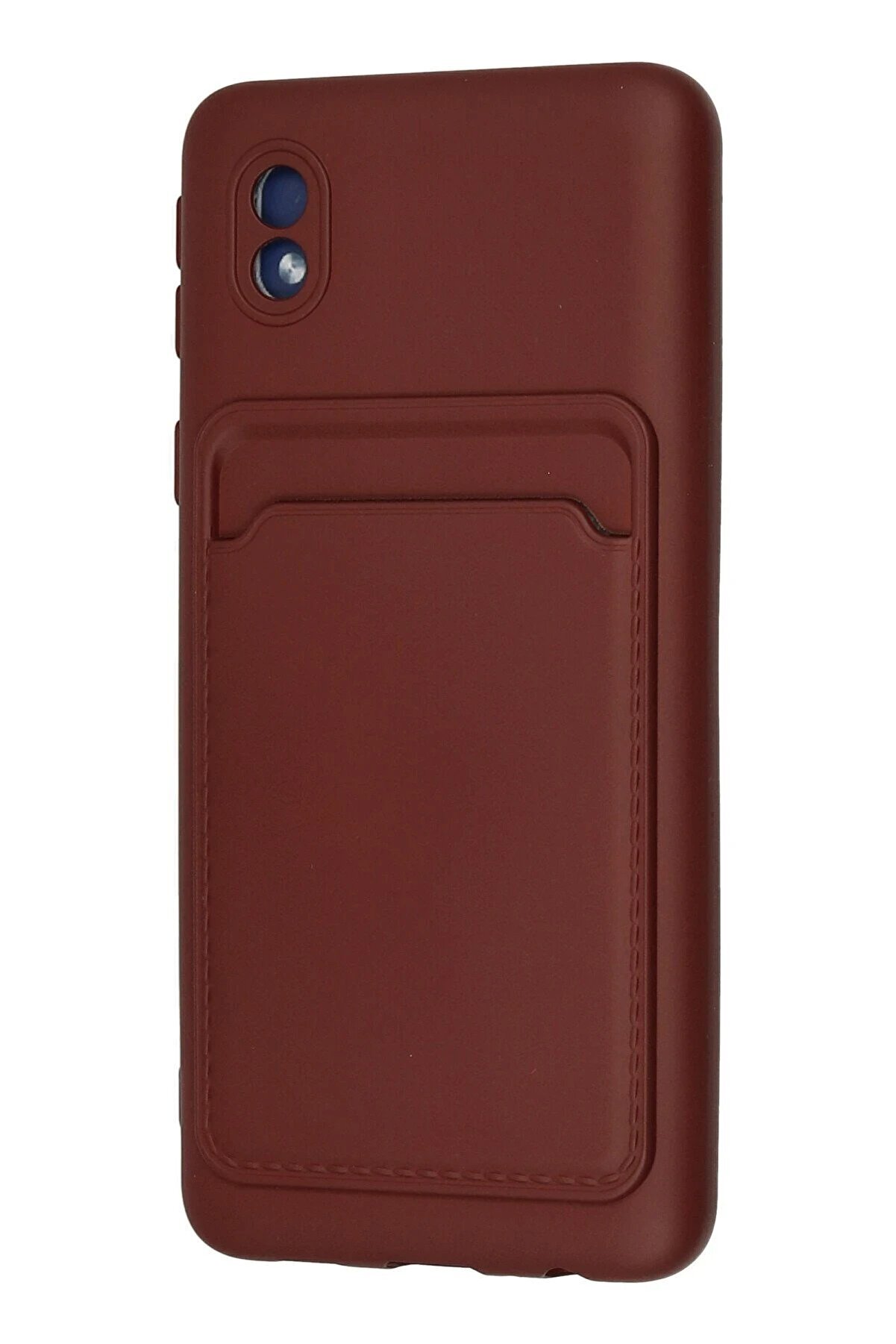 Samsung Galaxy A01 Core Kılıf Kelvi̇n Kartvi̇zi̇tli̇ Si̇li̇kon - Bordo - Dropx6054-2550