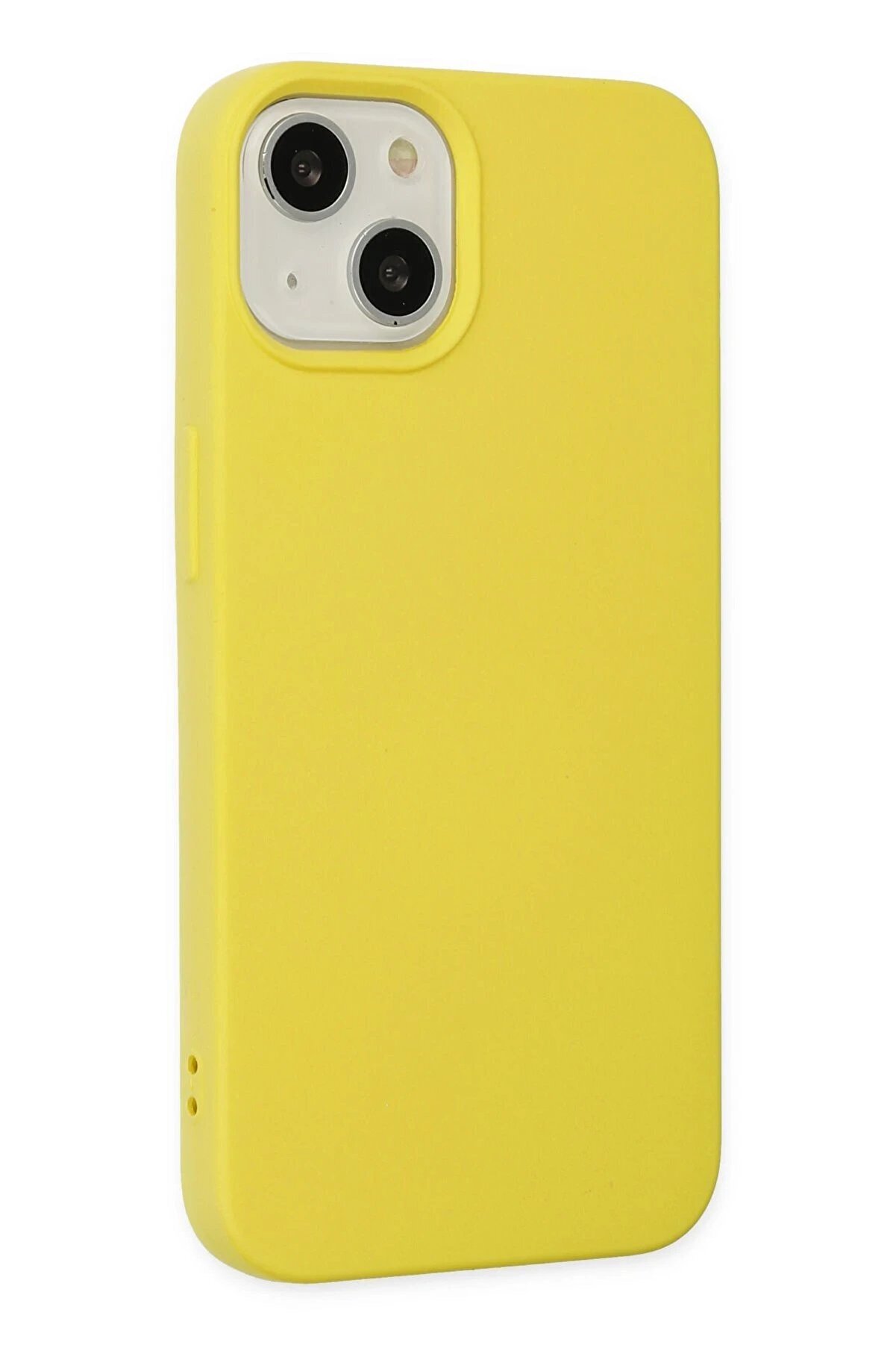 İphone 14 Plus Kılıf Nano İçi̇ Kadi̇fe Si̇li̇kon - Sarı - Dropx3780-7774