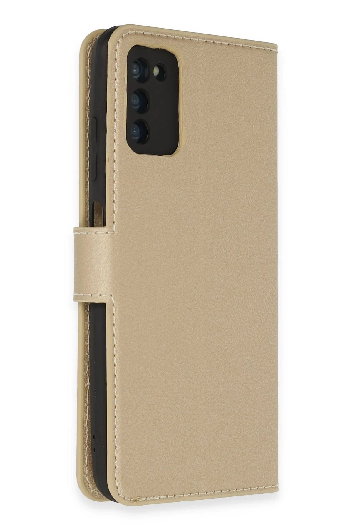 Samsung Galaxy A03S Kılıf Trend S Plus Kapaklı Kılıf - Gold - Dropx2270-1410