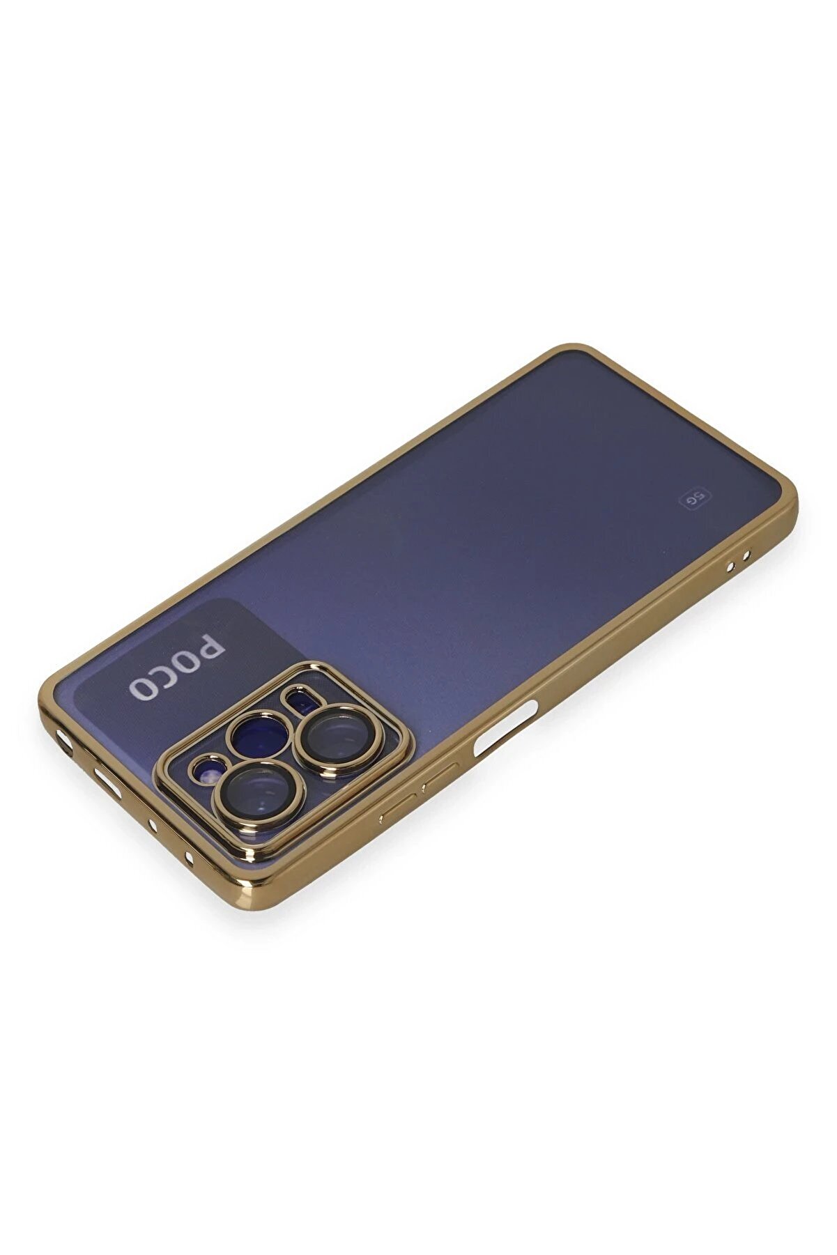 Xi̇aomi̇ Poco X5 Pro 5G Kılıf Lensli̇ Si̇li̇kon - Gold - Dropx8468-8859