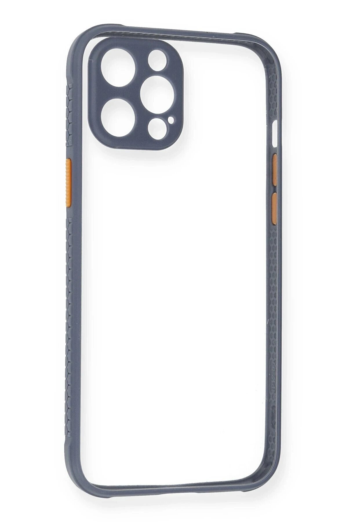 CepteToptan iPhone 12 Pro Kılıf Miami Şeffaf Silikon - Gri - DROPX3989-8913