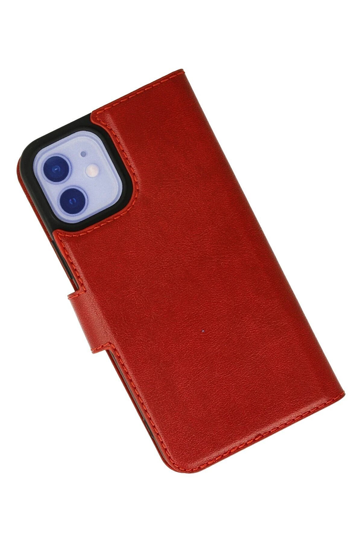 İphone 12 Kılıf Trend S Plus Kapaklı Kılıf - Kırmızı - Dropx1925-5184