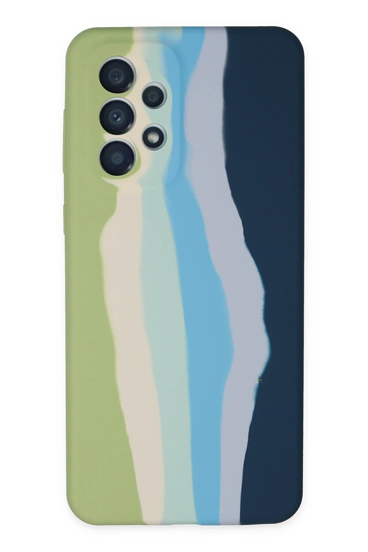 CepteToptan Samsung Galaxy A53 5G Kılıf Ebruli Lansman Silikon - Yeşil-Koyu Yeşil - DROPX7571-6974