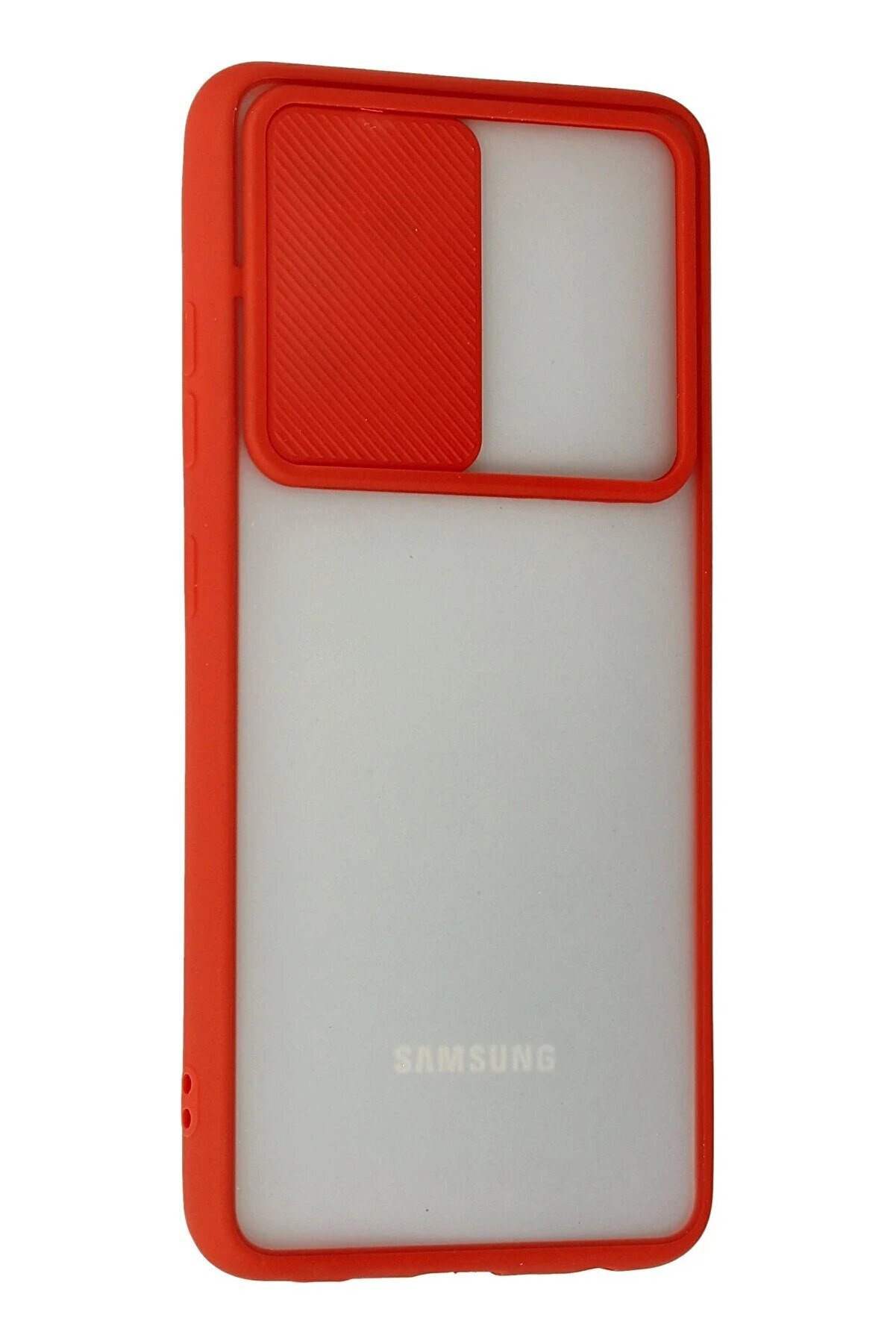 Samsung Galaxy A72 Kılıf Palm Buzlu Kamera Sürgülü Si̇li̇kon - Kırmızı - Dropx5300-7448