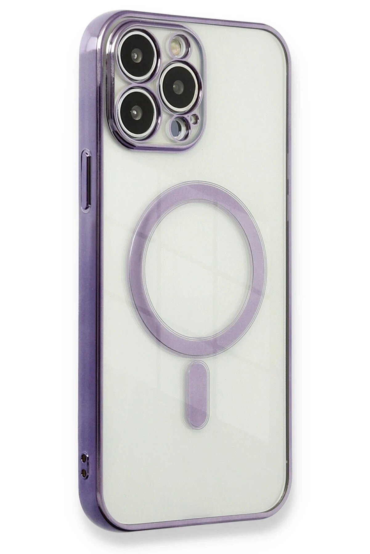 CepteToptan iPhone 13 Pro Max Kılıf Magneticsafe Lazer Silikon - Mor - DROPX5006-7220