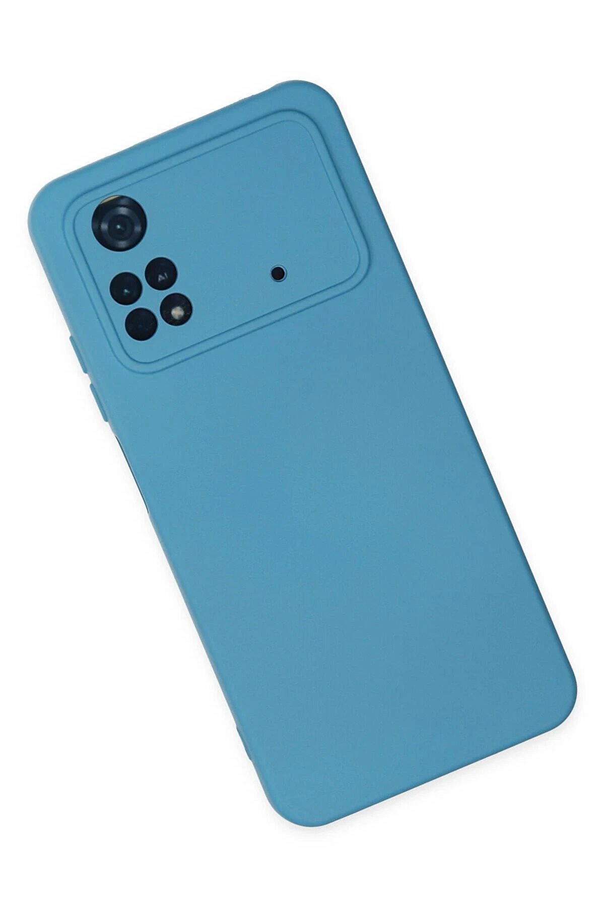 Xi̇aomi̇ Poco M4 Pro 4G Kılıf Nano İçi̇ Kadi̇fe Si̇li̇kon - Mavi̇ - Dropx9450-2089