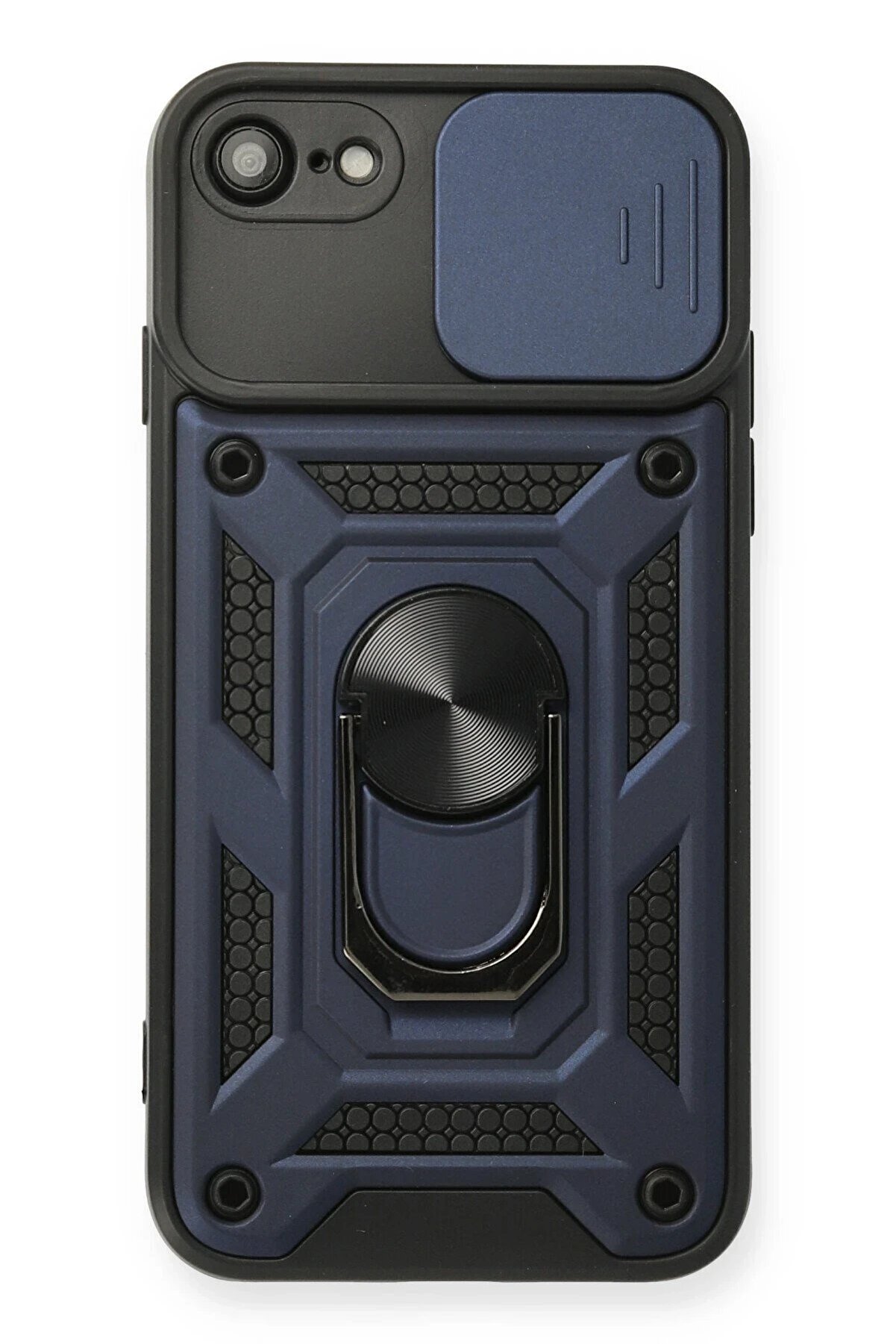 CepteToptan iPhone 7 Kılıf Pars Lens Y&uuml;z&uuml;kl&uuml; Silikon - Lacivert - DROPX5221-4225