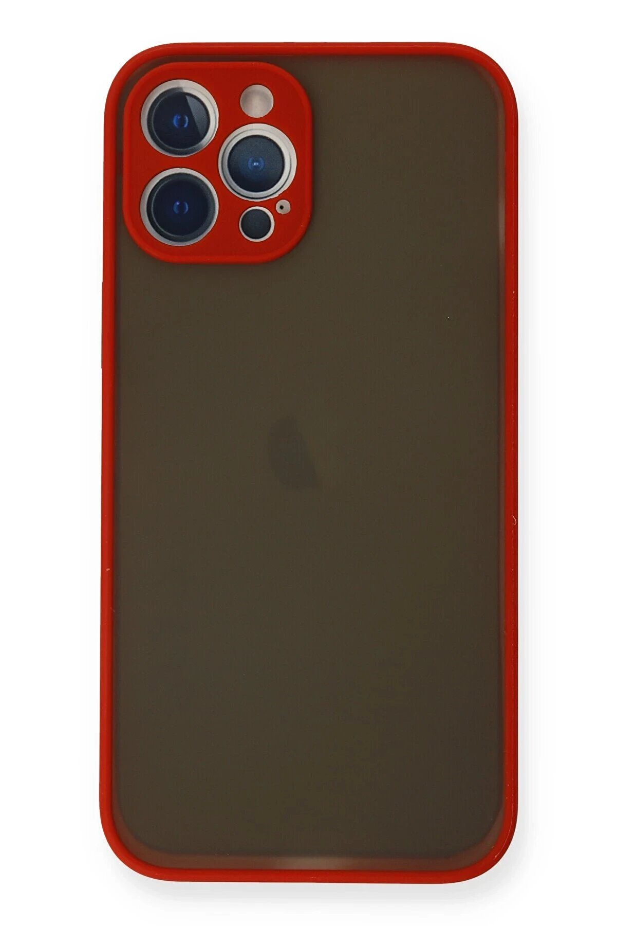 CepteToptan iPhone 12 Pro Kılıf Montreal Silikon Kapak - Kırmızı - DROPX1464-2919