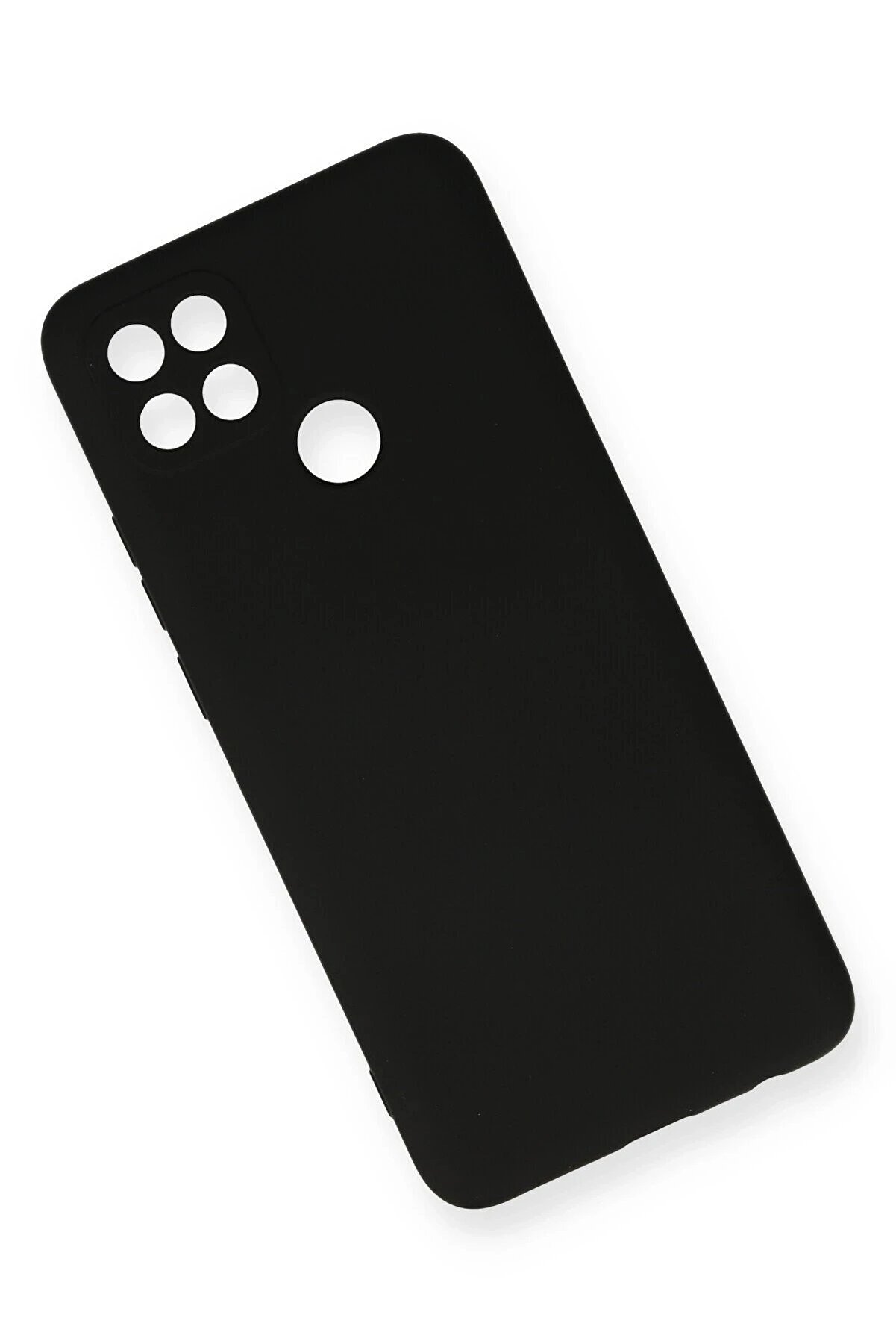 Oppo A15 Kılıf Nano İçi̇ Kadi̇fe Si̇li̇kon - Si̇yah - Dropx3234-2094