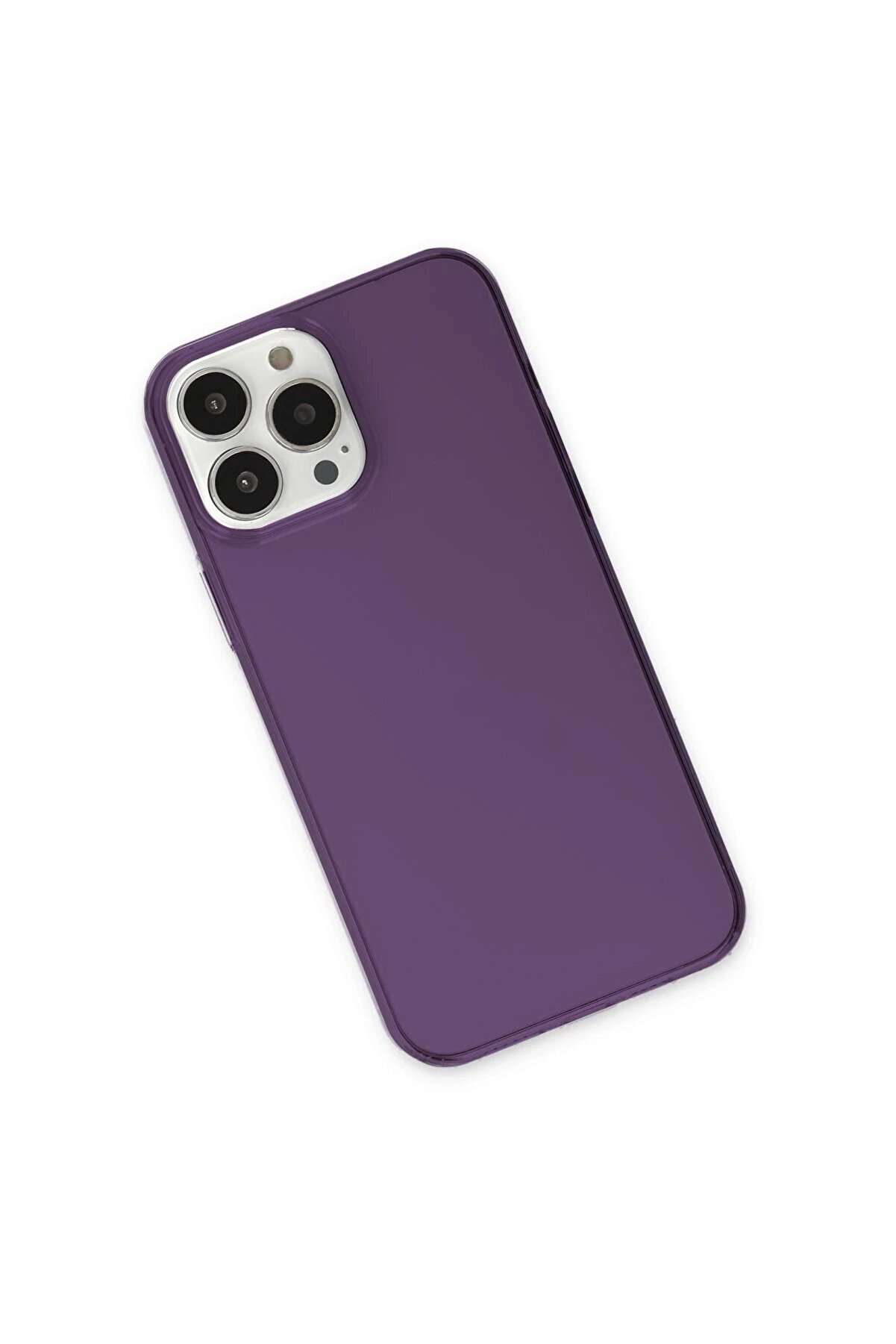 İphone 13 Pro Max Kılıf Pc Sert Şeffaf Kapak - Mor - Dropx5549-5791