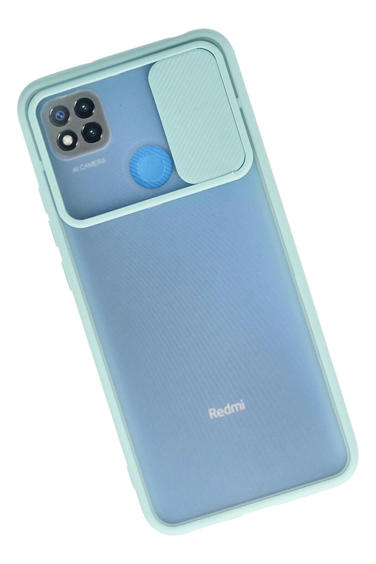 Xi̇aomi̇ Redmi̇ 9C Kılıf Palm Buzlu Kamera S&uuml;rg&uuml;l&uuml; Si̇li̇kon - Turkuaz - Dropx9389-1933