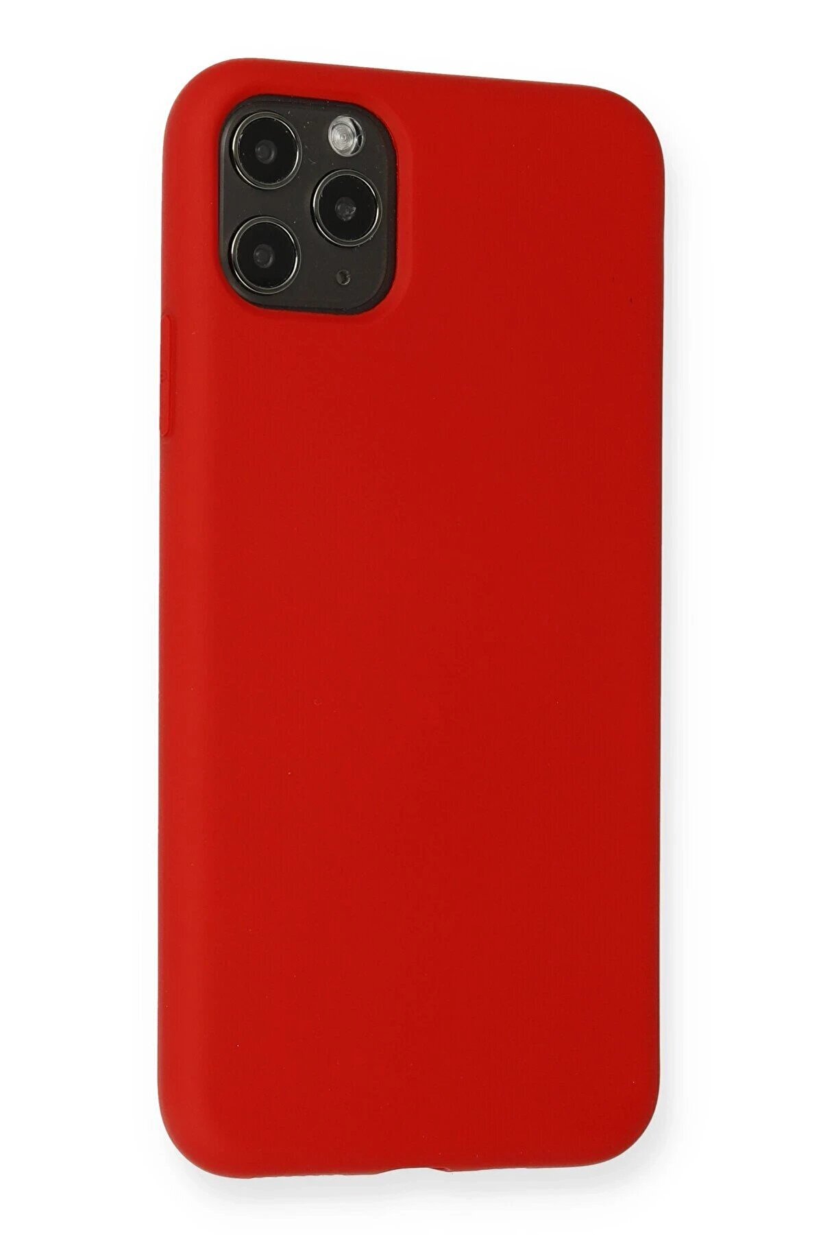 İphone 11 Pro Max Kılıf Nano İçi̇ Kadi̇fe Si̇li̇kon - Kırmızı - Dropx9653-9288