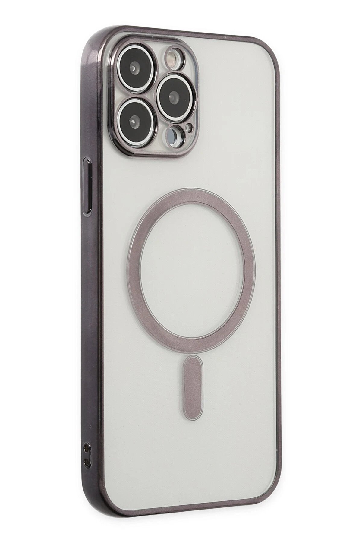 CepteToptan iPhone 14 Pro Kılıf Magneticsafe Lazer Silikon - Siyah - DROPX6594-6719