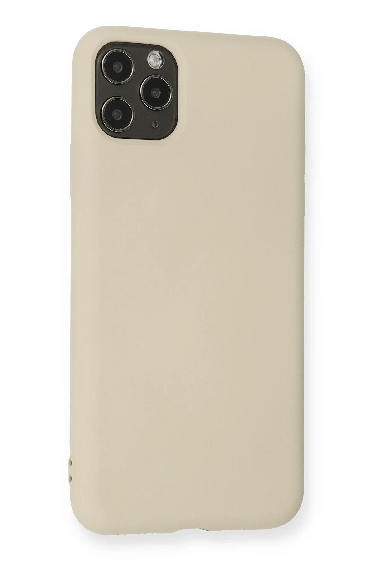 İphone 11 Pro Max Kılıf Nano İçi̇ Kadi̇fe Si̇li̇kon - Bej - Dropx6165-2239
