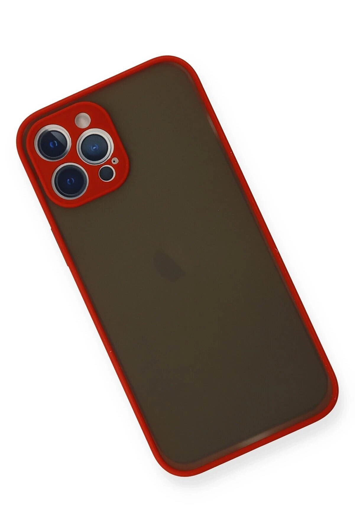 İphone 12 Pro Max Kılıf Montreal Si̇li̇kon Kapak - Kırmızı - Dropx5735-8035