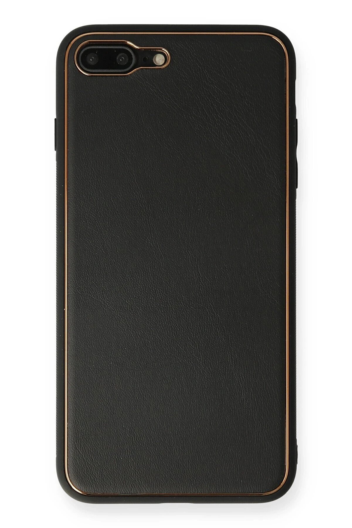 CepteToptan iPhone 7 Plus Kılıf Coco Deri Silikon Kapak - Siyah - DROPX1567-4078