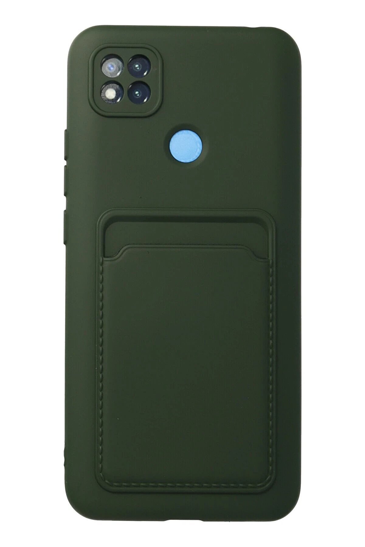 CepteToptan Xiaomi Redmi 9C Kılıf Kelvin Kartvizitli Silikon - Koyu Yeşil - DROPX2045-5884