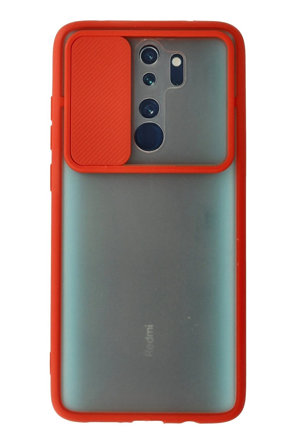 CepteToptan Xiaomi Redmi Note 8 Pro Kılıf Palm Buzlu Kamera Sürgülü Silikon - Kırmız? - DROPX2436-1521