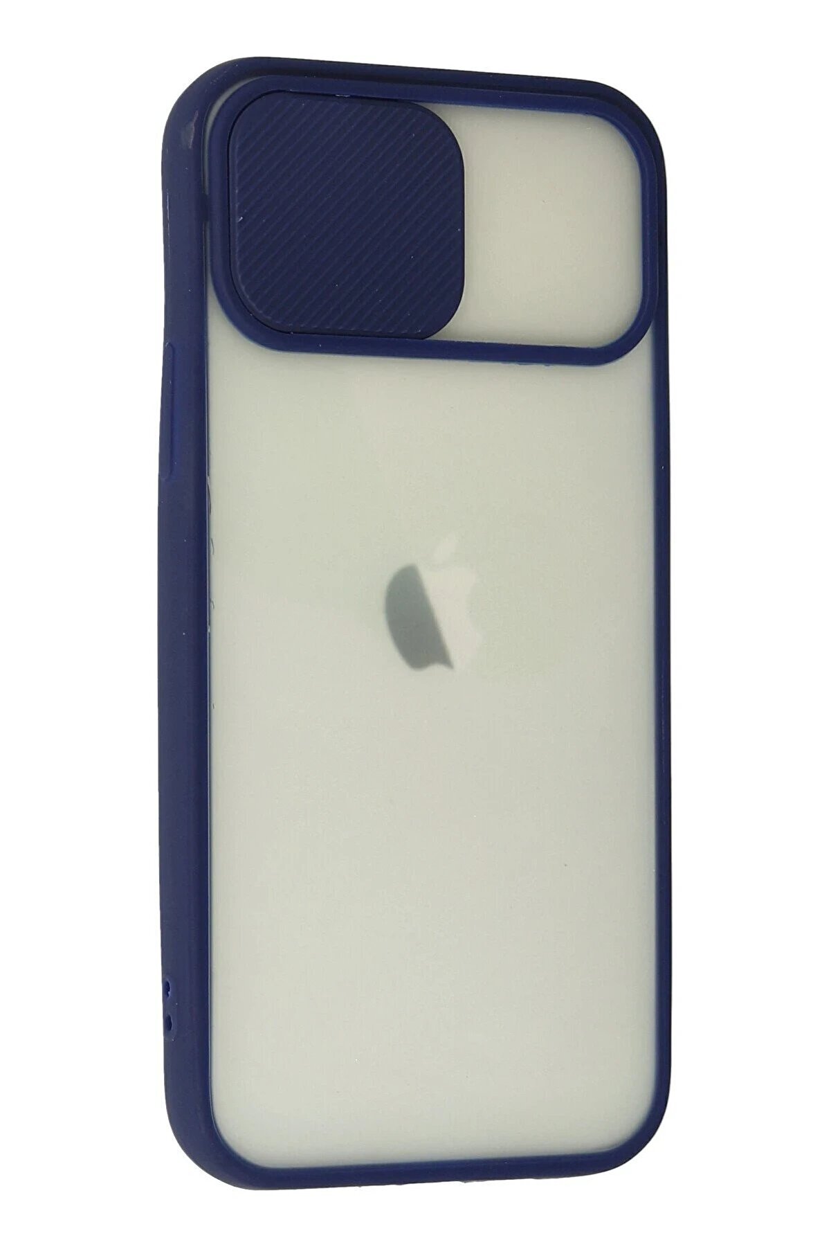 İphone 12 Kılıf Palm Buzlu Kamera Sürgülü Si̇li̇kon - Laci̇vert - Dropx8309-9391