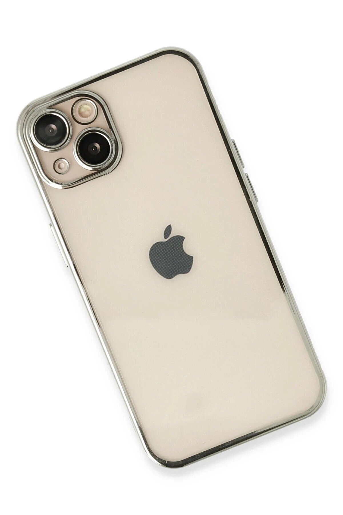 İphone 14 Kılıf Lensli̇ Si̇li̇kon - Gümüş - Dropx1845-5931