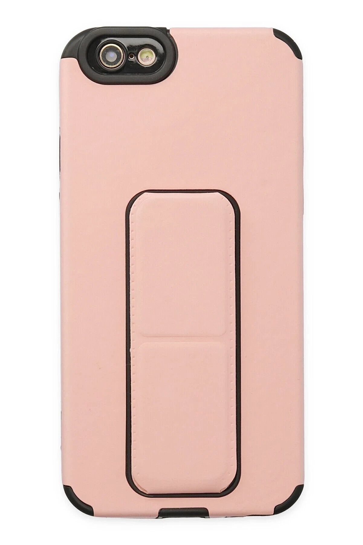 CepteToptan iPhone 6 Kılıf Mega Standlı Silikon - Pudra - DROPX6809-5381