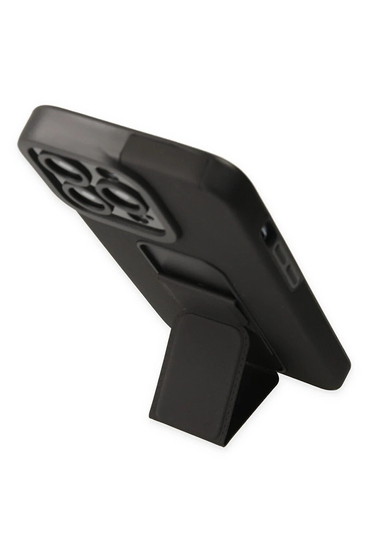 İphone 14 Pro Kılıf Mega Standlı Si̇li̇kon - Si̇yah - Dropx2076-5407